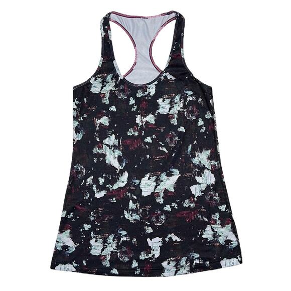 Lululemon Cool Racerback Purple Teal Black Abstract Work Out Tank Top Womens 8 - Picture 1 of 7